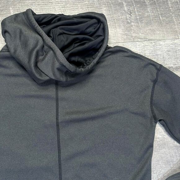 The North Face Funnel Neck Grey Sweatshirt Womens L Hooded Neon Green Stitching - Picture 6 of 8